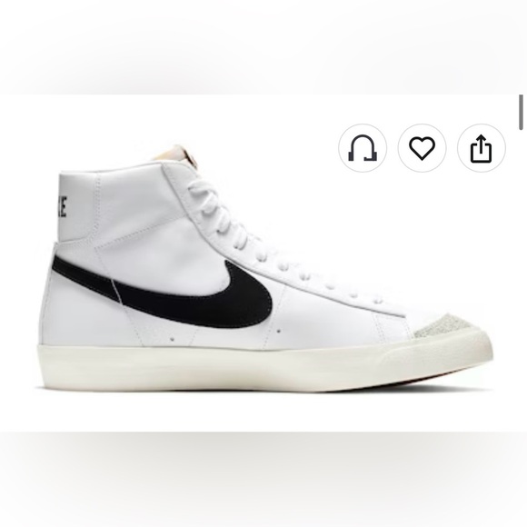 Nike Blazer Mid 77 Womens High Top Sneaker White Sail Black Leather Suede US 9 - Picture 6 of 12